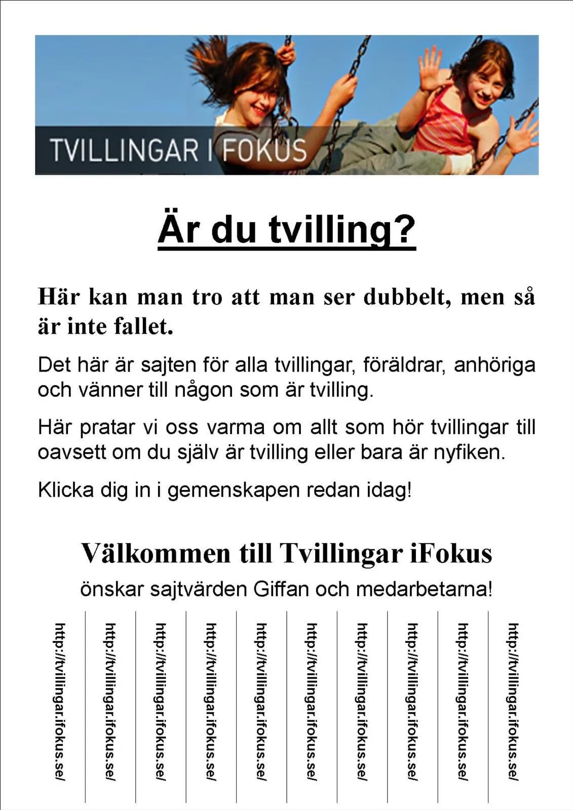 Reklam för sajten